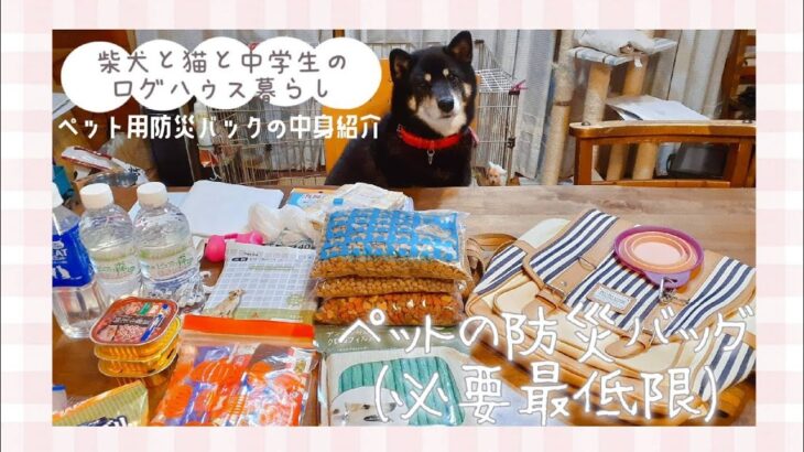 [柴犬Vlog]ペット用防災バッグの中身紹介【柴犬と猫と中学生のログハウス暮らし】