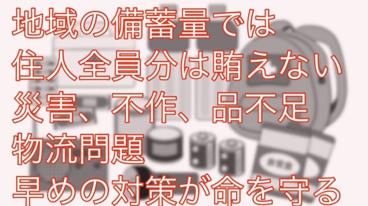 【災害対策】市町村や国に頼らずに自分で準備する