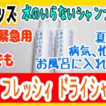 災害、防災グッズ　資生堂 フレッシィ ドライシャンプー スプレータイプ 150ml 水のいらないシャンプー 日本製　兄妹と開封　水がなくても頭すっきり　意外と忘れがちな防災グッズ