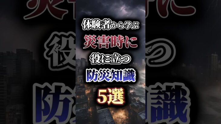 ［体験者から学ぶ］災害時に役に立つ防災知識5選　#防災 #防災グッズ #南海トラフ #災害